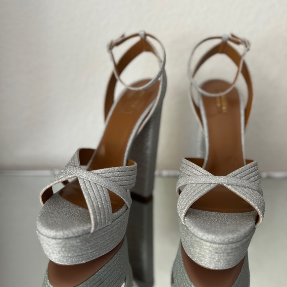 New Aquazzura Sundance Platform Glitter Sandals 40 $950 - Picture 9 of 14